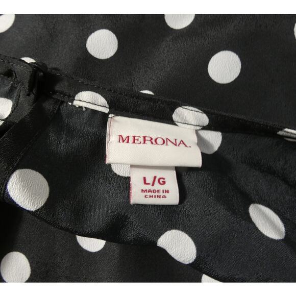 Merona Women's Large Blouse Polka Dots Sleeveless Polyester Lightweight - Picture 5 of 5